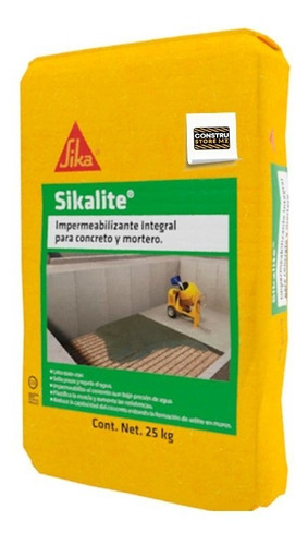 Sikalite Imper Aditivo Integral En Polvo P/ Concreto 25 Kg 