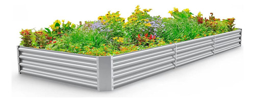 Kit Cama De Jardín Elevada Galvanizada 12x4x1 Pie - Macetas