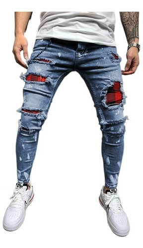 Vaqueros Ripped Jeans Slim Fit Skinny Hombre