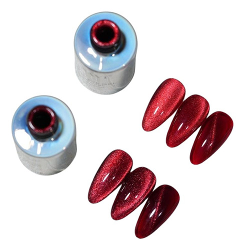 Esmalte Semi Permanente Navi Ojo De Gato 9d 15ml Color Rojo