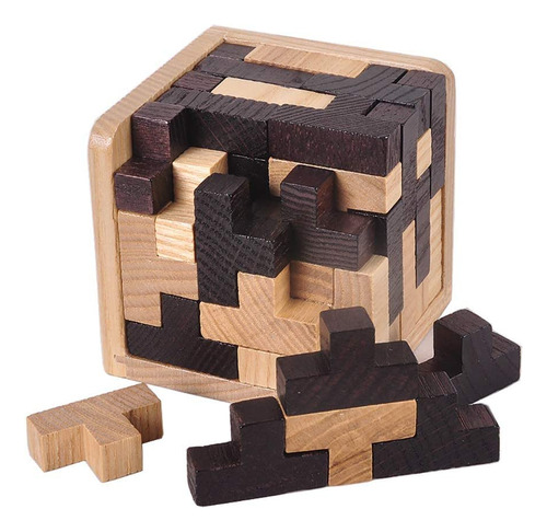 Kingou Wooden Brain Puzzle Cube 3d Brain Teaser Puzzles 54 P