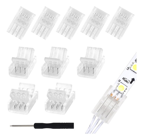 Rgbzone 10pcs 3 Pines De 8 Mm Conectores De Tira Led Striple