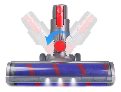 Para Dyson V7 V8 V10 Rodillo Suave Cepillo Barra Led Faros F