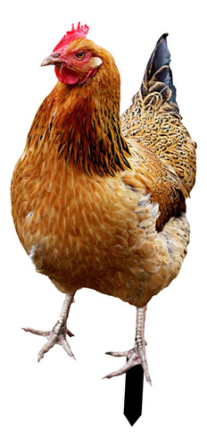 Estatua De Gallina, Estaca De Jardín, 33x15,2x0,1 Cm