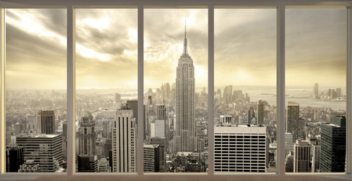 Vinilo Decorativo Mural Paisaje New York Manhattan Giganto