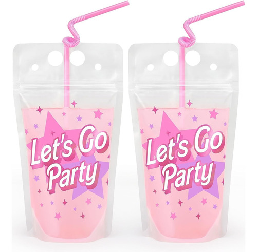 Let's Go Party - Bolsas De Bebida Rosadas, Fiesta De Cumplea