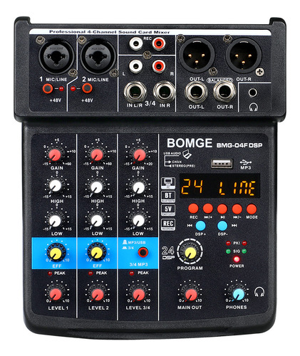 Bomge Mesa De Sonido 04f 4 Canales Dj