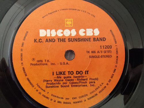 Vinilo Single De K.c. And The Sunshine Band I Like To Ir(ll1