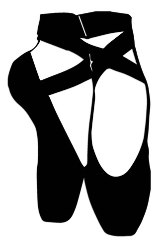 Cuadro Zapatillas De Ballet-madera Calada-negro Deco-20x31cm