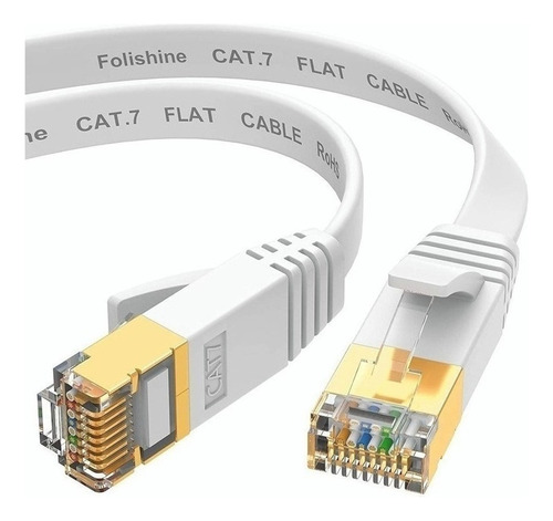 Cable Ethernet Plano Cat 7 Rj45 Lan Stp 20 Metros, Rojo