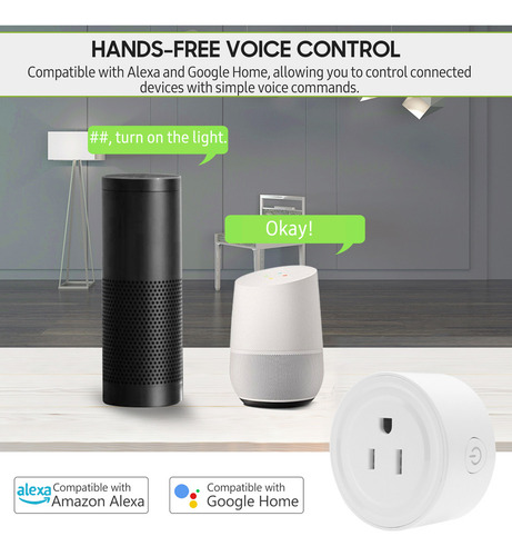 Enchufe Inteligente Wifi Control Remoto Voz Programable Blan