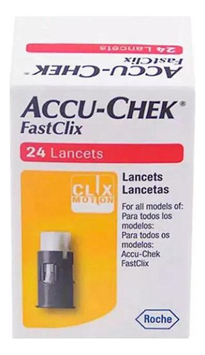 Lancetas Accu Chek Fastclix Caixa C/ 24un. Controle Glicemia Cor Amarelo