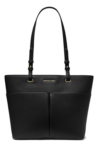 Bolsa Michael Kors Original Bedford Medium Tote Negro Acabado de los herrajes Dorado Diseño de la tela Liso