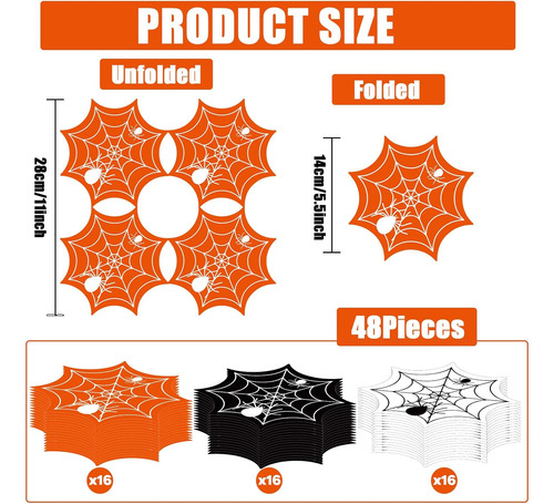 48 Servilletas Desechables Tela Araña Halloween Cumpleaños