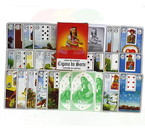 Baralho Tarô Cigana da Sorte Marselha Lenormand 36 cartas