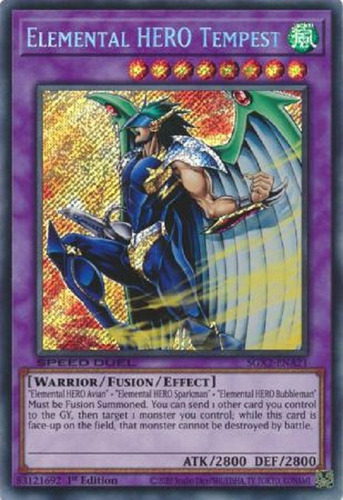 Elemental Hero Tempest Secret Raro Yugioh Speed Duel