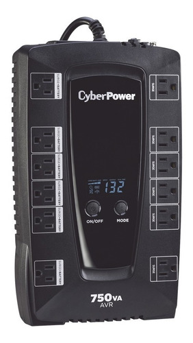 Ups De 750va / 450w De Línea Interactiva Con Regulador De Voltaje Avr De 90 - 140 Vac, Pantalla Lcd, 12 Tomas Nema 5-r,