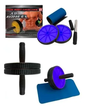 Rueda Rodillo Abdominal Lumbar Ab Wheel Doble Rueda +tapete