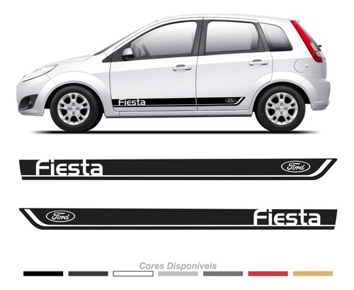 Kit Adesivo Faixa Lateral Ford Fiesta Par Fst018