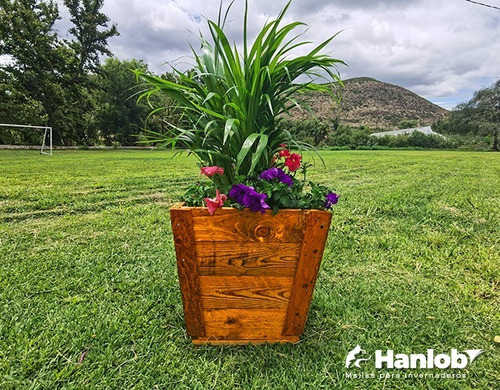 Imagen 4 de 7 de Maceta De Madera Tipo Jardinera De Cono Mediana
