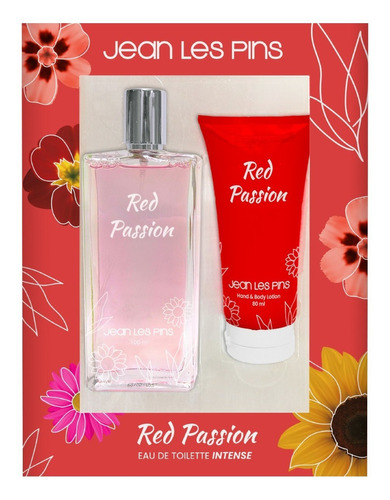 Perfume Red Passion Edt 100 Ml + Body Lotion Jean Les Pins