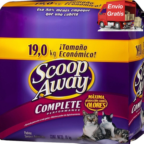 Arena Aglutinante Quita Olores Scoop Away 19 Kg Envio Gratis