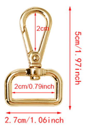 4 Piezas. Gancho De Seguridad Giratorio, Dorado Dorado 20mm