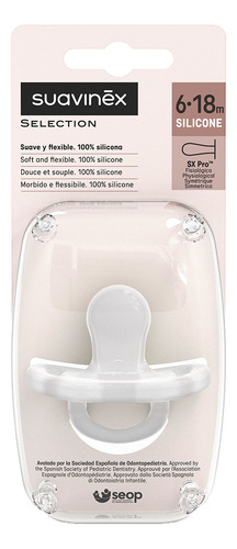 Chupones Sx Pro 6-18m Todo Silicon 2 Suavinex Color Azul Transparente Período De Edad 6-18 Meses