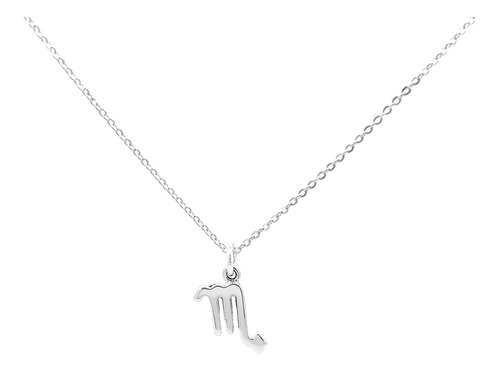 Collar Dije Zodiaco Plata .925 De 45 Cm Mujer Hombre Agálea Color Escorpio