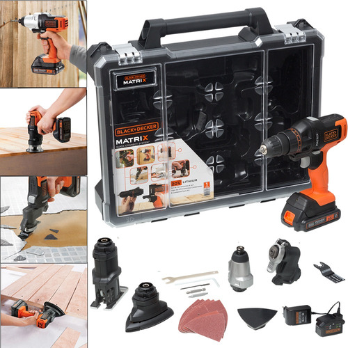 Kit Furadeira E Parafusadeira 20v 6 Em 1 Matrix Black Decker