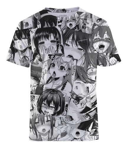 Np Playera De Manga Corta Estampada Hentai De Ahegao