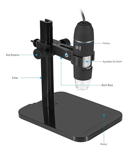 Imagem 9 de 10 de Microscópio Portátil Usb2.0 Digital 1000x Eletrônico