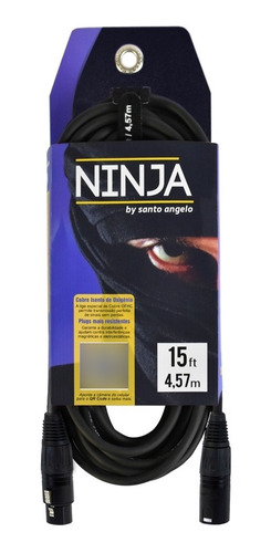 Cabo Microfone Xlr Santo Angelo Balanceado Ninja 4.57 M 15ft