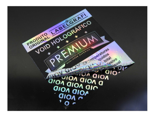 Lacre Void Holográfico Premium Personalizad 20x8mm 105un Cor