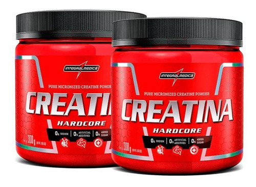 Kit 2x Creatina Hardcore 300g Integralmédica Neutro