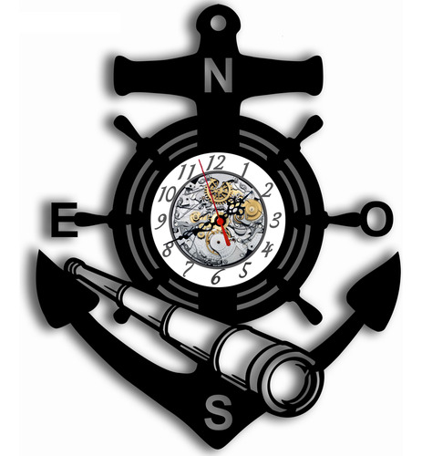 Reloj De Ancla 33x27 Cm Negro Varios