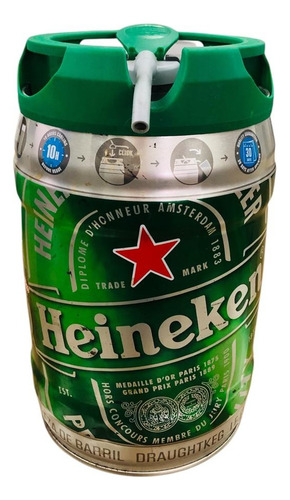 Barril Lata Cerveza 5 Litros Vacio Coleccion Heineken (Usado)