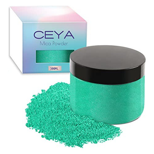 Ceya Mica Powder, 5.3oz/ 150g Aqua Green Pearlescent Effect