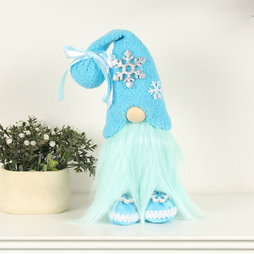 Muñeca De Gnomo Azul Con Sombrero De Copo De Nieve, Muñeca S