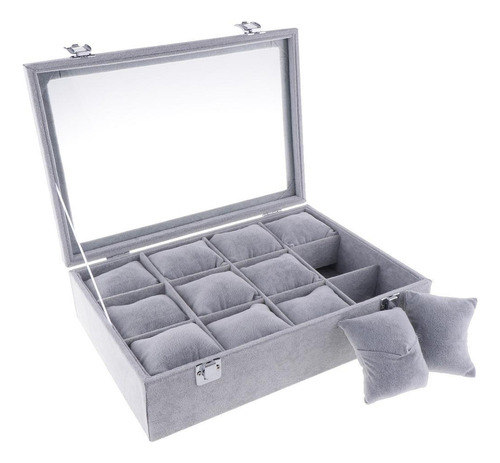 Caja Bandeja De 12 Compartimientos Con Cojín Para Pulseras