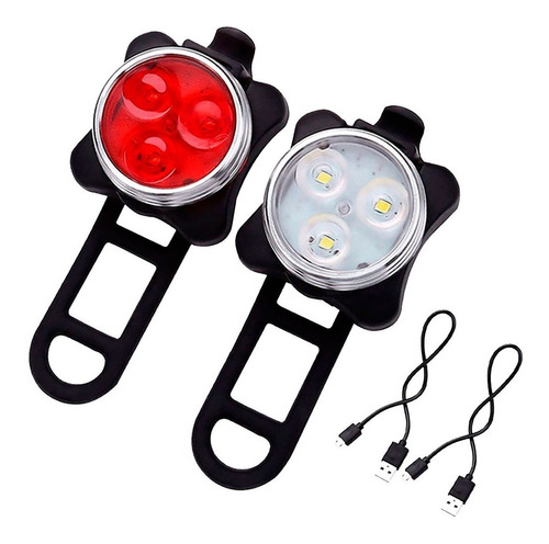 Luces Led Para Bicicleta Delantera Y Trasera Recargables