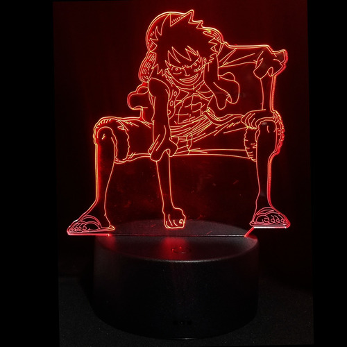 Lámpara Luz Led 3d Rgb Figura De Monkey D Luffy