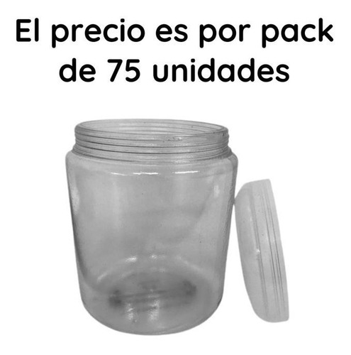 Imagen 5 de 10 de Potes Plasticos 1000 Cc Redondo Pvc X 75 Un.
