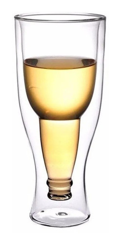 Vaso De Vidrio Cerveza Diseño Invertido Botella Chopp