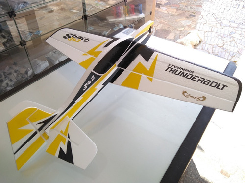 Aeromodelo Elétrico Acrobático Sbach Isopor T5 Perfilado 95cm Horizon Com Linkagem Trem De Pouso Cor Amarelo