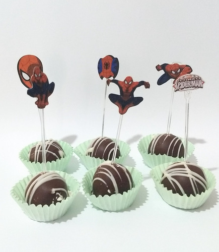 Imagem 3 de 3 de Tag Toppers Para Docinhos De Festa Homem Aranha 50 Unidades