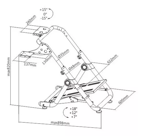 Soporte para Volante con Pedal y Palanca de cambio - Montech