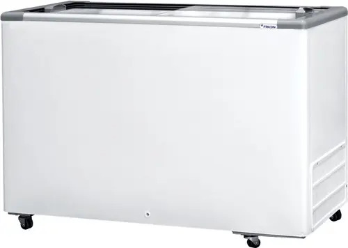 Freezer Horizontal Fricon 411L Tampa Vidro Branco Com Rodas