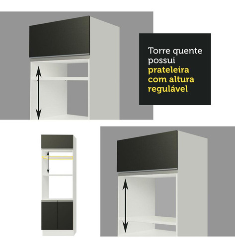 Gabinete Bajo Cocina Madesa G2375573GL color blanco/negro