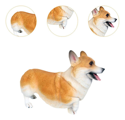 Cyt Estatua Perro Corgi, Figura Perro, Amarilla